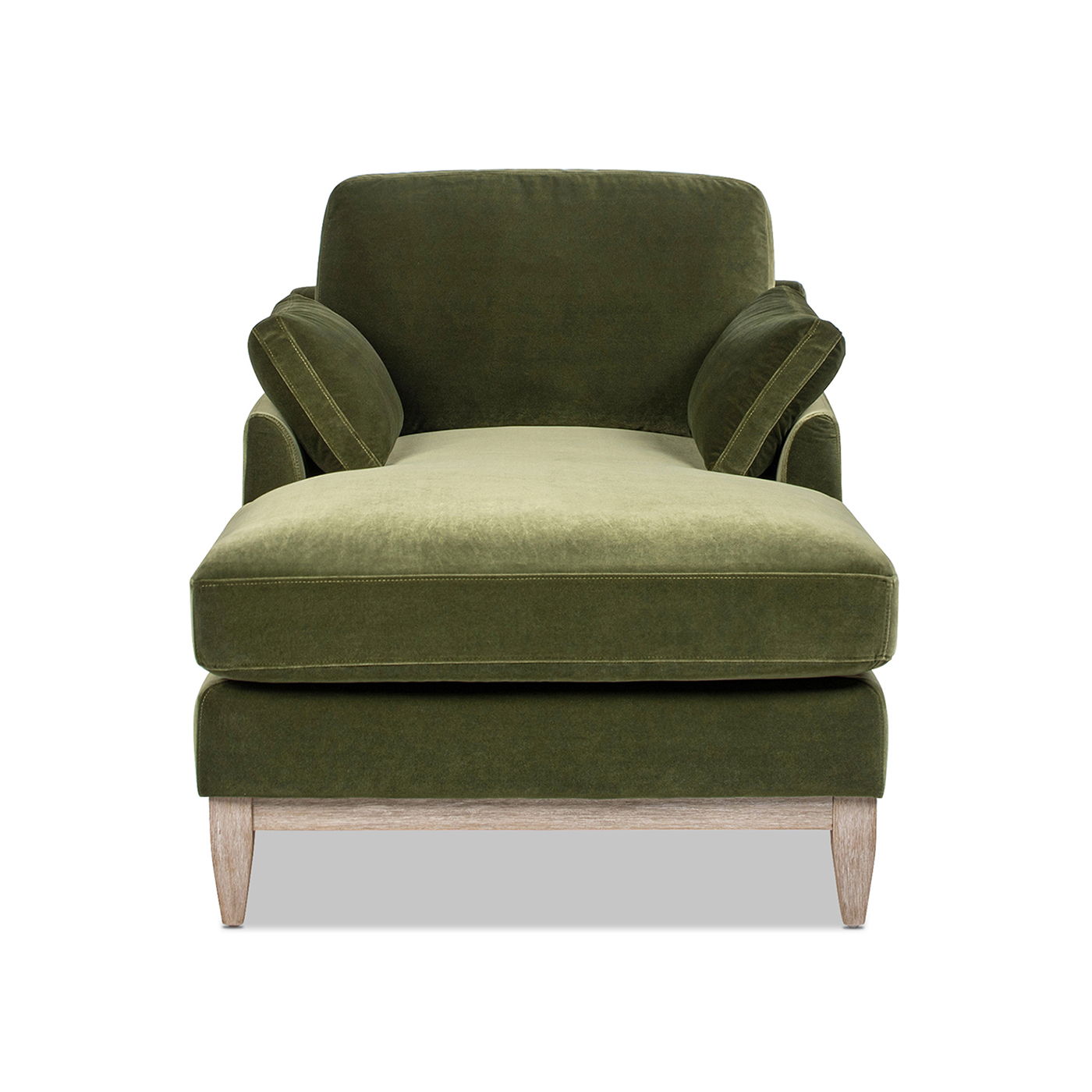 Pasadena - Modern Farmhouse Chaise Lounge Chair - Olive Green