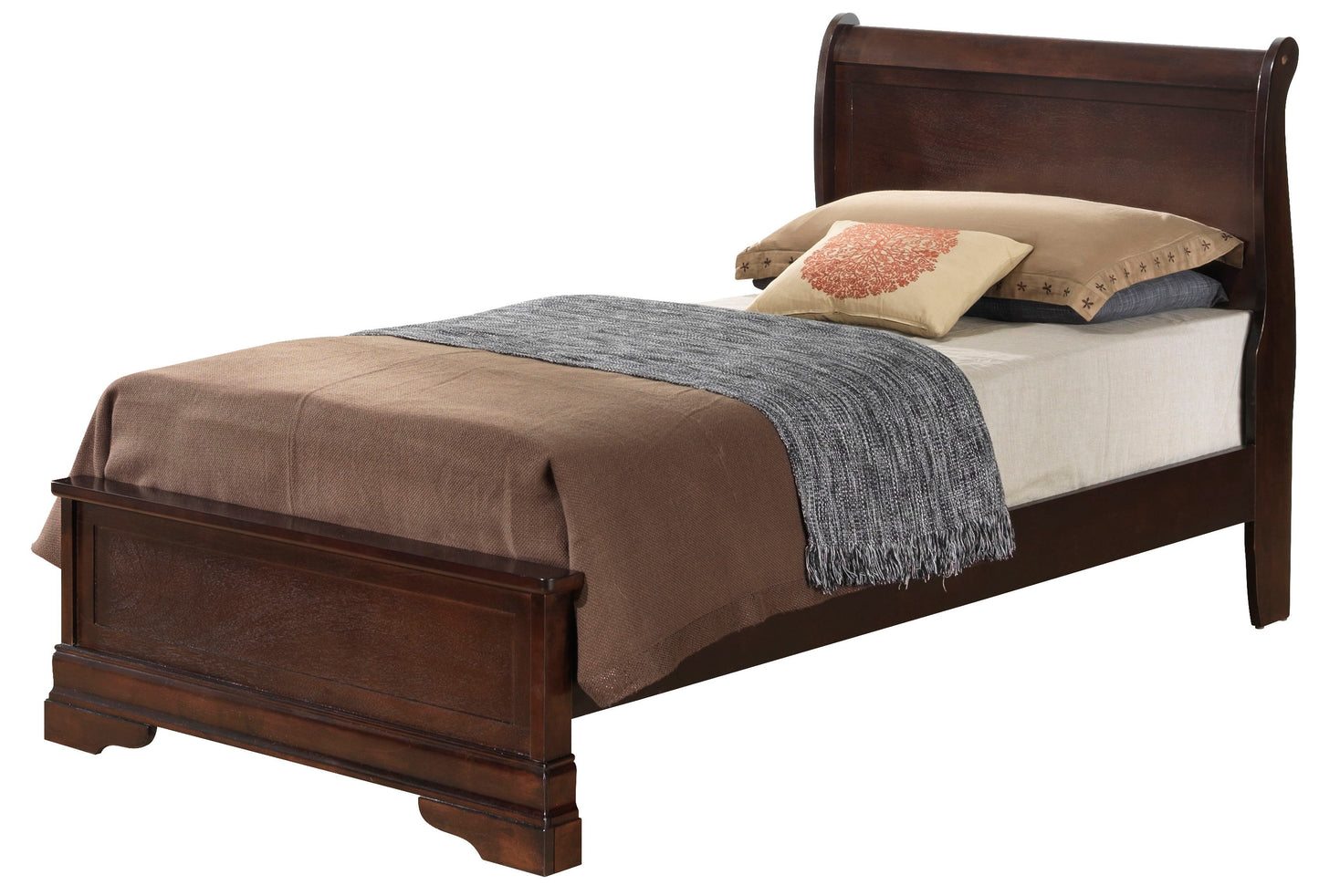 Louis Phillipe - Sleigh Bed With Low Footboard