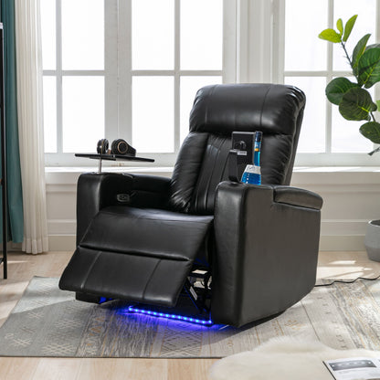 Premium Power Recliner With Storage Arms, Cupholders, Swivel Tray Table And Cell Phone Stand