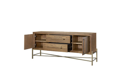 Metal Base Sideboard - Light Brown