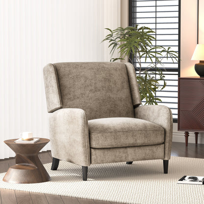 Oversized Textured Fabric Pushback Recliner