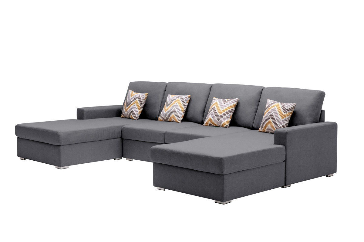 Nolan - 4 Piece Reversible Sectional Sofa Chaise With Interchangeable Legs