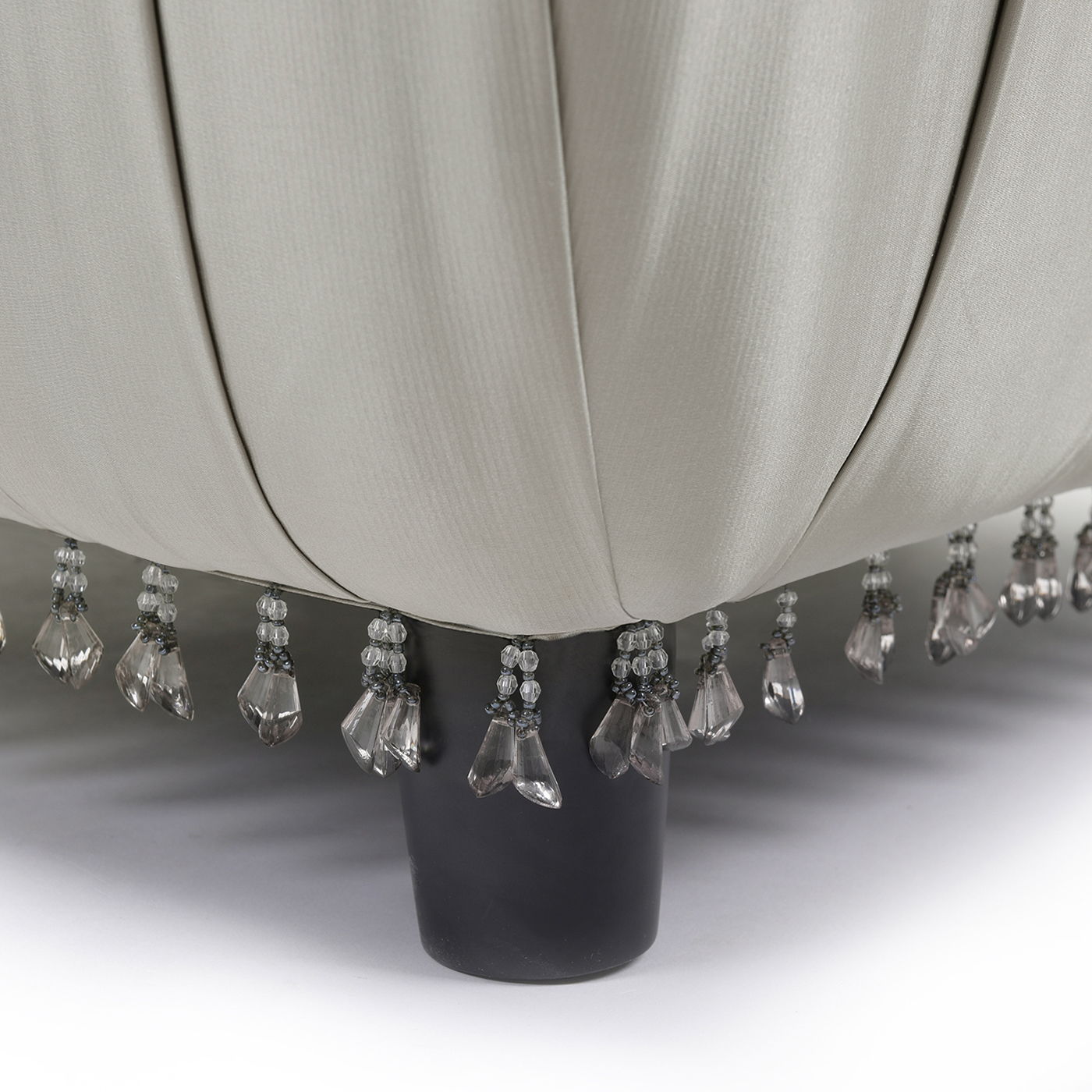 Gracie - Pleated Decorative Ottoman - Flint Gray