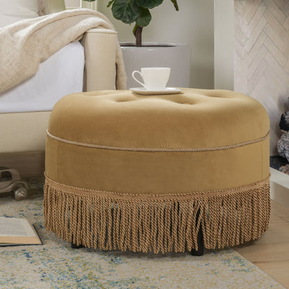 Yolanda - Luxurious Upholstery Round Upholstered Accent Ottoman