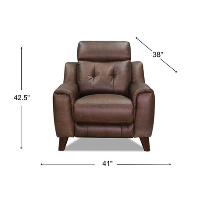 Torino - Power Headrest, Lumbar, Zero Gravity Waxy Pull Up Leather Recliner - Brown