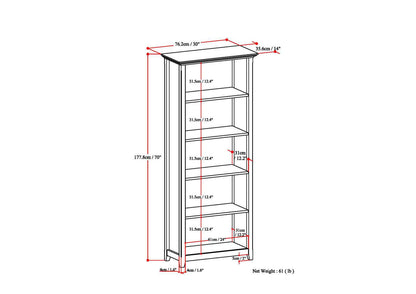 Amherst - 5 Shelf Bookcase, Handcrafted