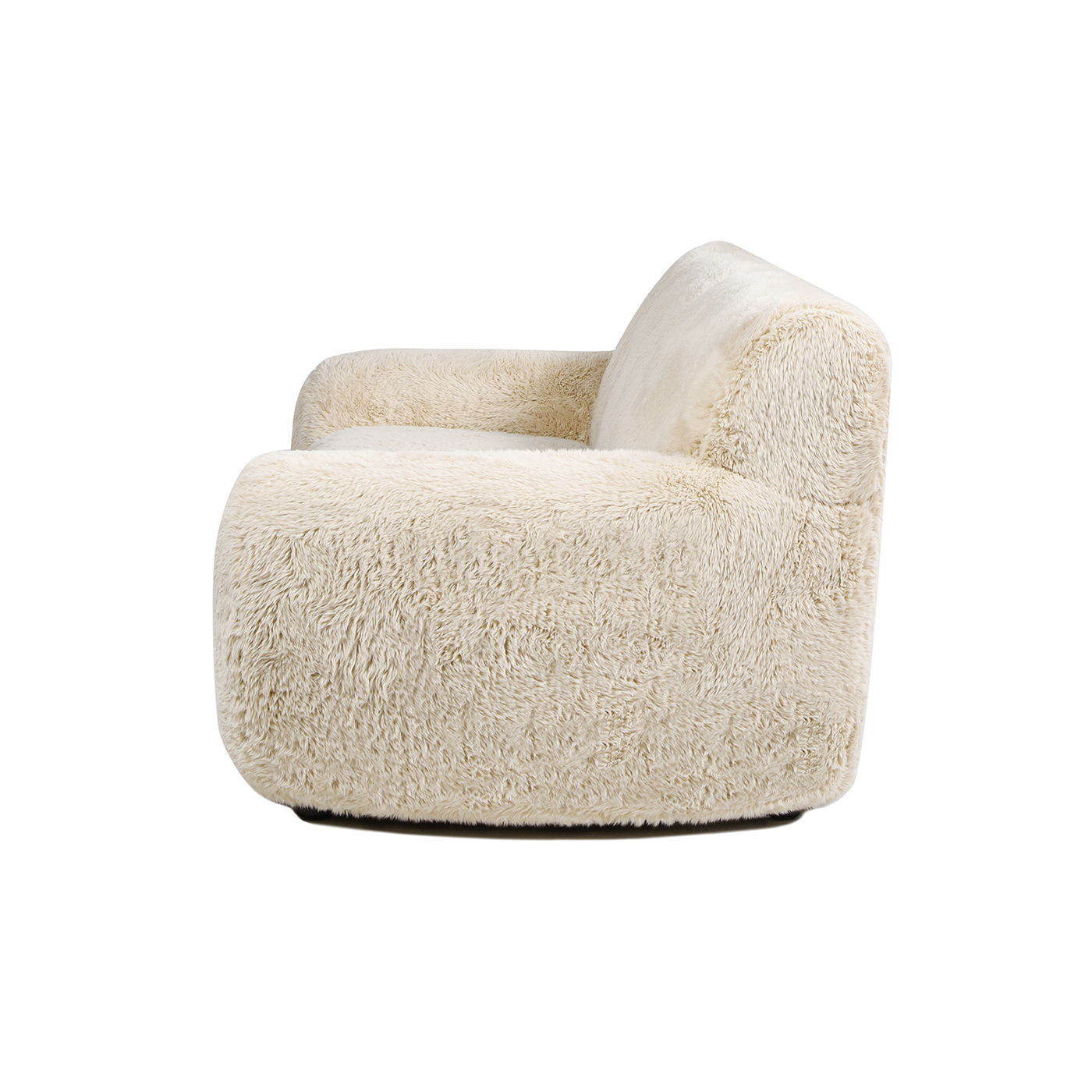 Summit - Faux Sheepskin Overstuffed Sofa - Cream Beige