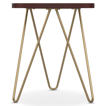 Patrice - Metal And Wood Accent Table - Dark Brown