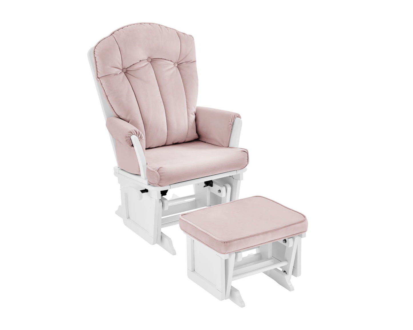 Victoria - Glider And Ottoman White Wood