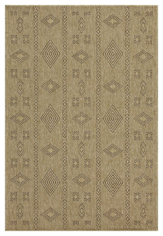 Earth - 5'3" X 7'3" Polypropylene Indoor / Outdoor Area Rug - Jute / Mocha