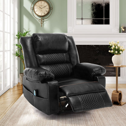 Breathable Leather Massage Recliner Chair Manual Living Room Reclining Sofa