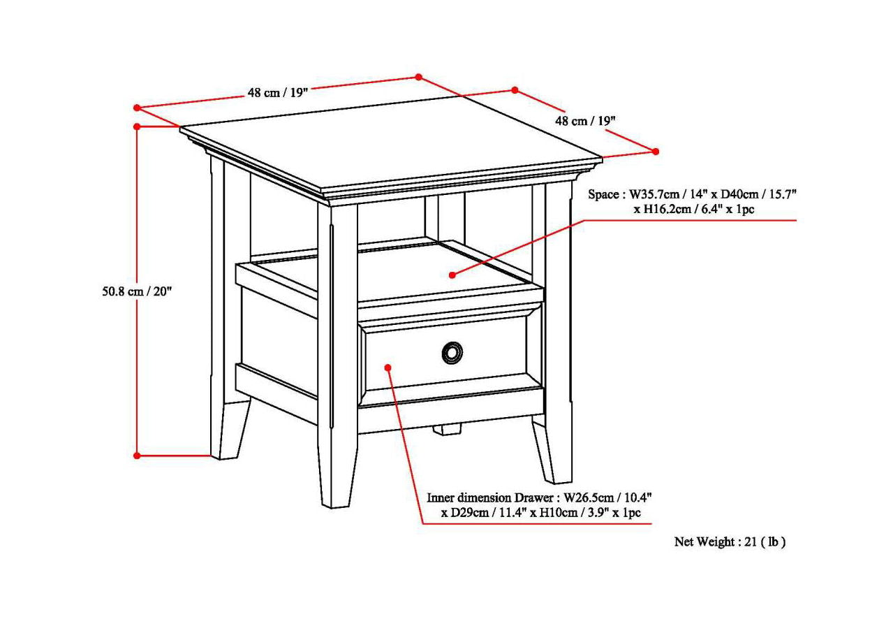 Amherst - Handcrafted End Table