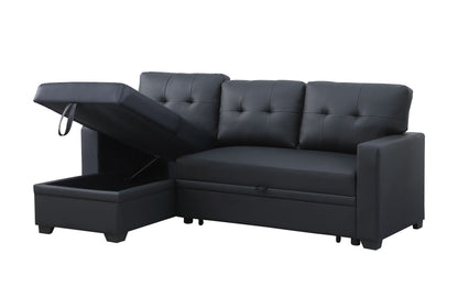 Upholstered Pull Out Sectional Sofa With Chaise