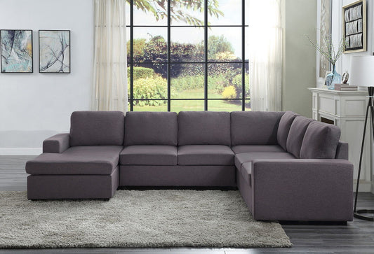 Warren - Linen 6 Seat Reversible Modular Sectional Sofa Chaise