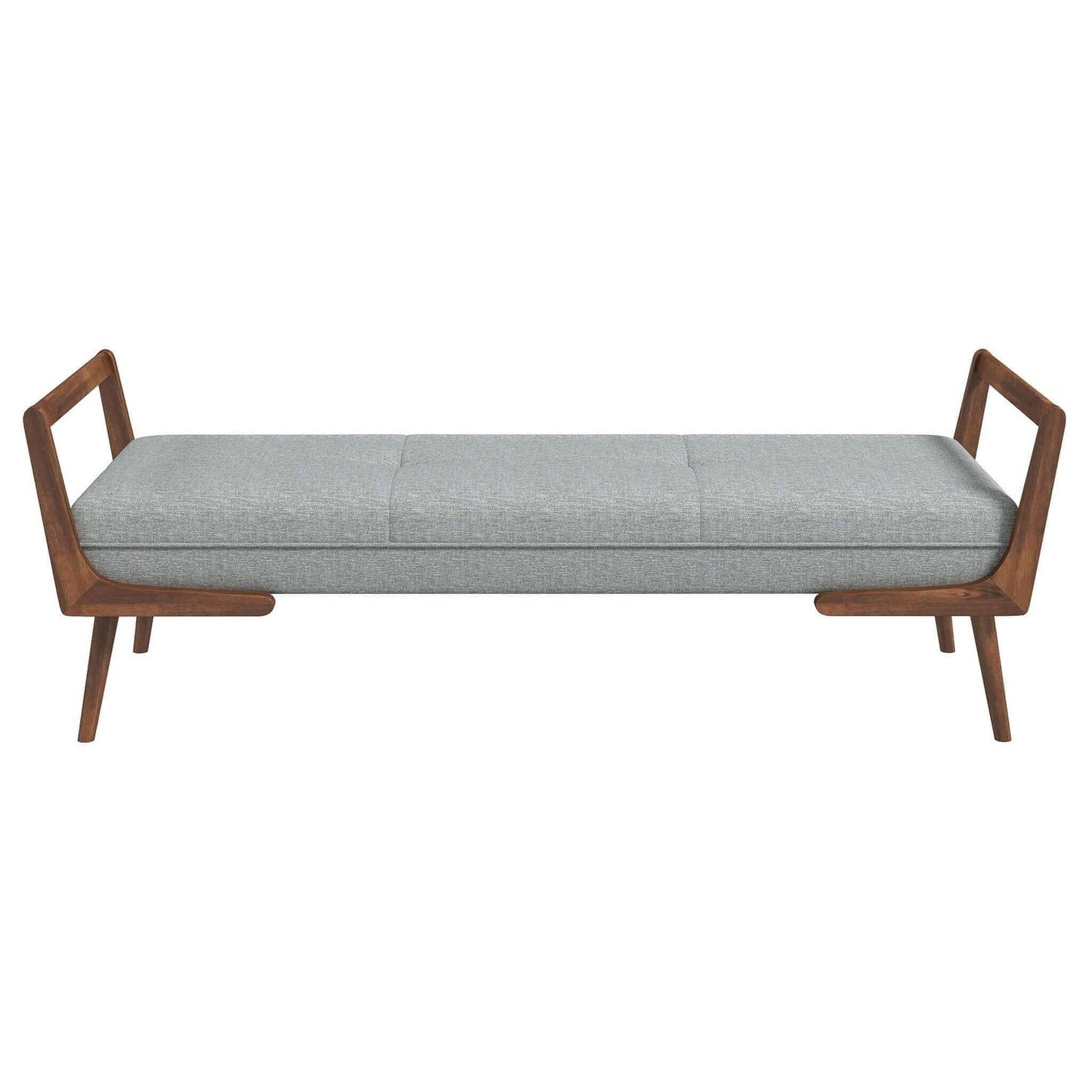 Cora - Mid-Century Modern Gray Bench - Gray