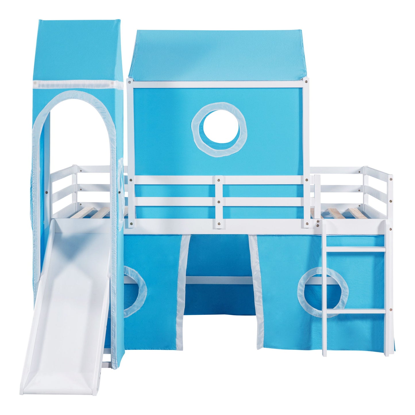 Loft Bed With Slide Tent And Tower