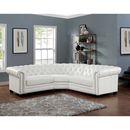 Aliso - Leather Symmetrical Sectional - Creamy White