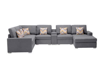 Nolan - 7 Piece Sectional Sofa With Pillows And Interchangeable Legs