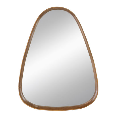 Irrgeular Mirror With Wood Frame, Wall Mirror For Living Room Bathroom Entryway - Brown