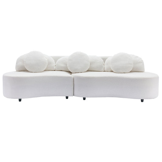 Modern Living Room Sofa Lamb Velvet Upholstered Couch Furniture For Home Or Office