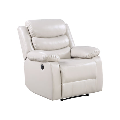 Eilbra - Synthetic Leather Power Motion Recliner - Beige