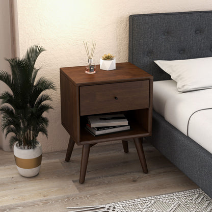 Caroline - Mid-Century Modern Style Night Stand - Brown