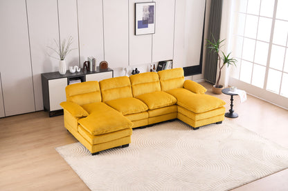 U-Shaped Profile Sofa, Including Two Single Seats And Two Chaise, Modular Sofa, Corduroy Sofa