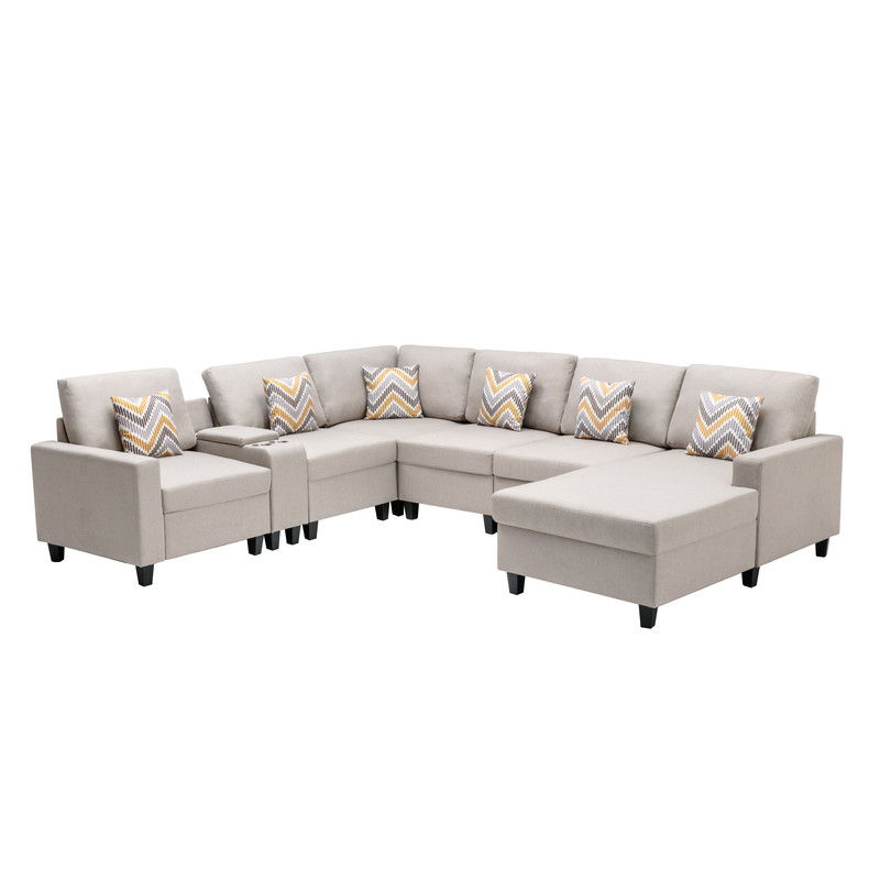 Nolan - 7 Piece Sectional Sofa With Pillows And Interchangeable Legs