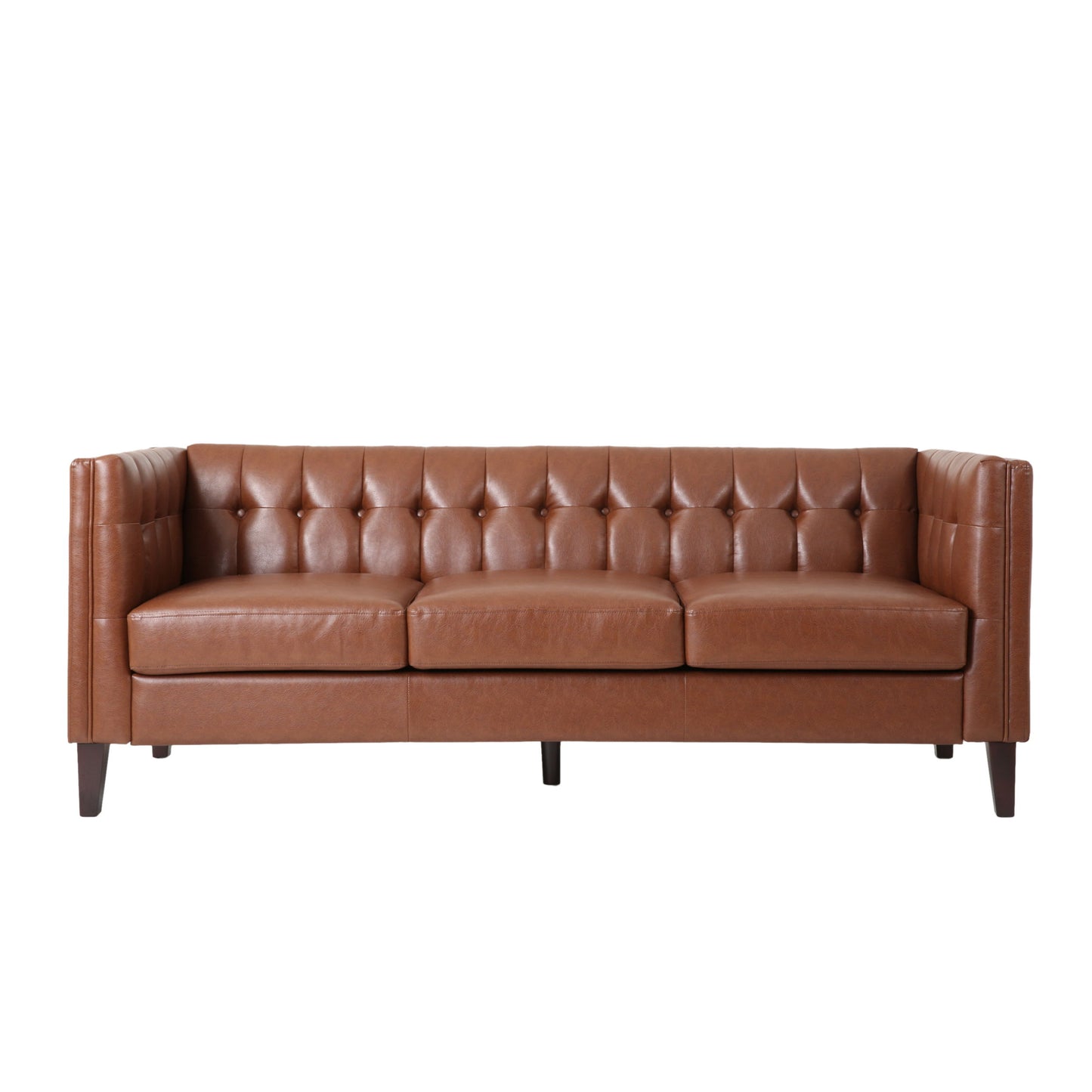 Comfy 3 Seat Sofa With Tufted Back, Modern For Living Room