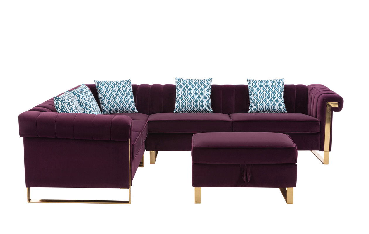 Maddie - Velvet Sectional Sofa