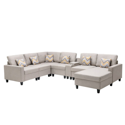 Nolan - 7 Piece Sectional Sofa With Pillows And Interchangeable Legs