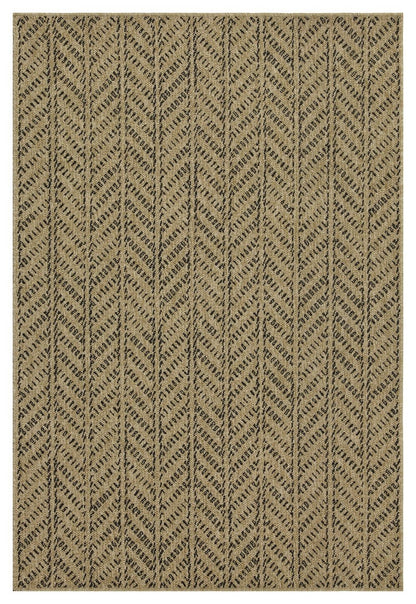 Earth - 7'10" X 10'3" Indoor / Outdoor Area Rug - Black / Natural