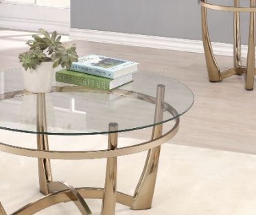 Orlando - Clear Glass Coffee Table - Champagne