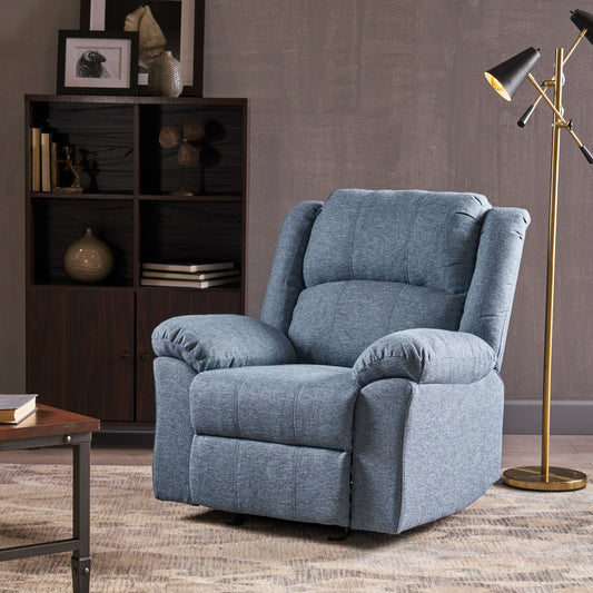 Wide Manual Glider Standard Recliner - Navy Blue