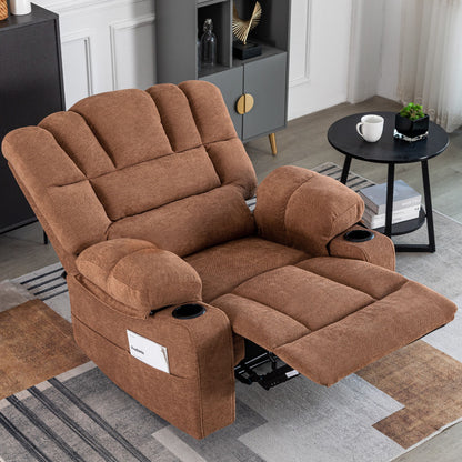 Massage Recliner Chair Sofa With Heating Vibration - Brown