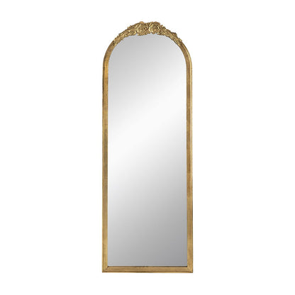 Wood Floor Mirror, Full Body Mirror Dressing Make Up Mirror For Bathroom Bedroom Living Room - Gold