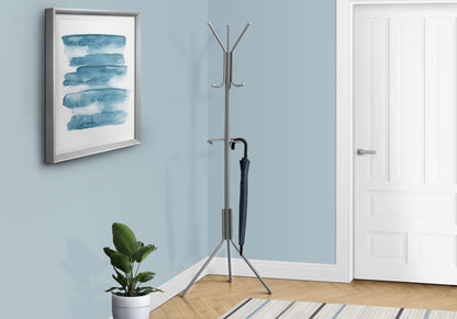 Coat Rack, Hall Tree, Free Standing, Hanging Bar, 6 Hooks, Entryway, Contemporary & Modern