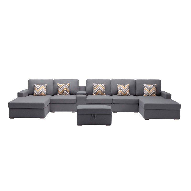 Nolan - 7 Piece Sectional Sofa With Pillows And Interchangeable Legs