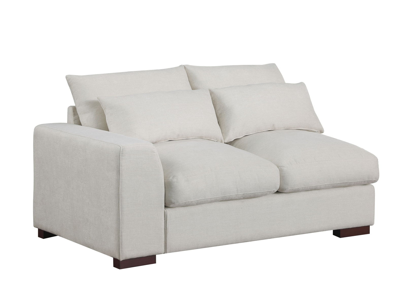 Tatman - Linen Blend Sectional With 2 Ottomans