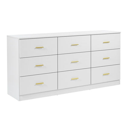 Modern White 6 Drawer Dresser For Bedroom, Ample Storage Wide Chest Of Drawers, Sturdy & Safe