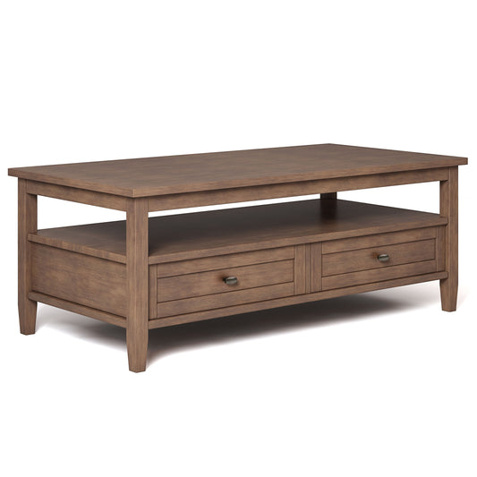 Warm Shaker - Coffee Table - Rustic Natural Aged Brown