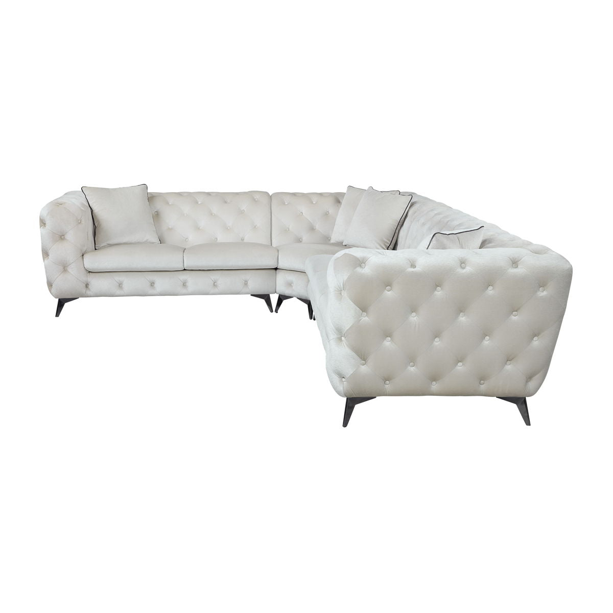 Atronia - Sectional Sofa With 4 Pillows - Beige