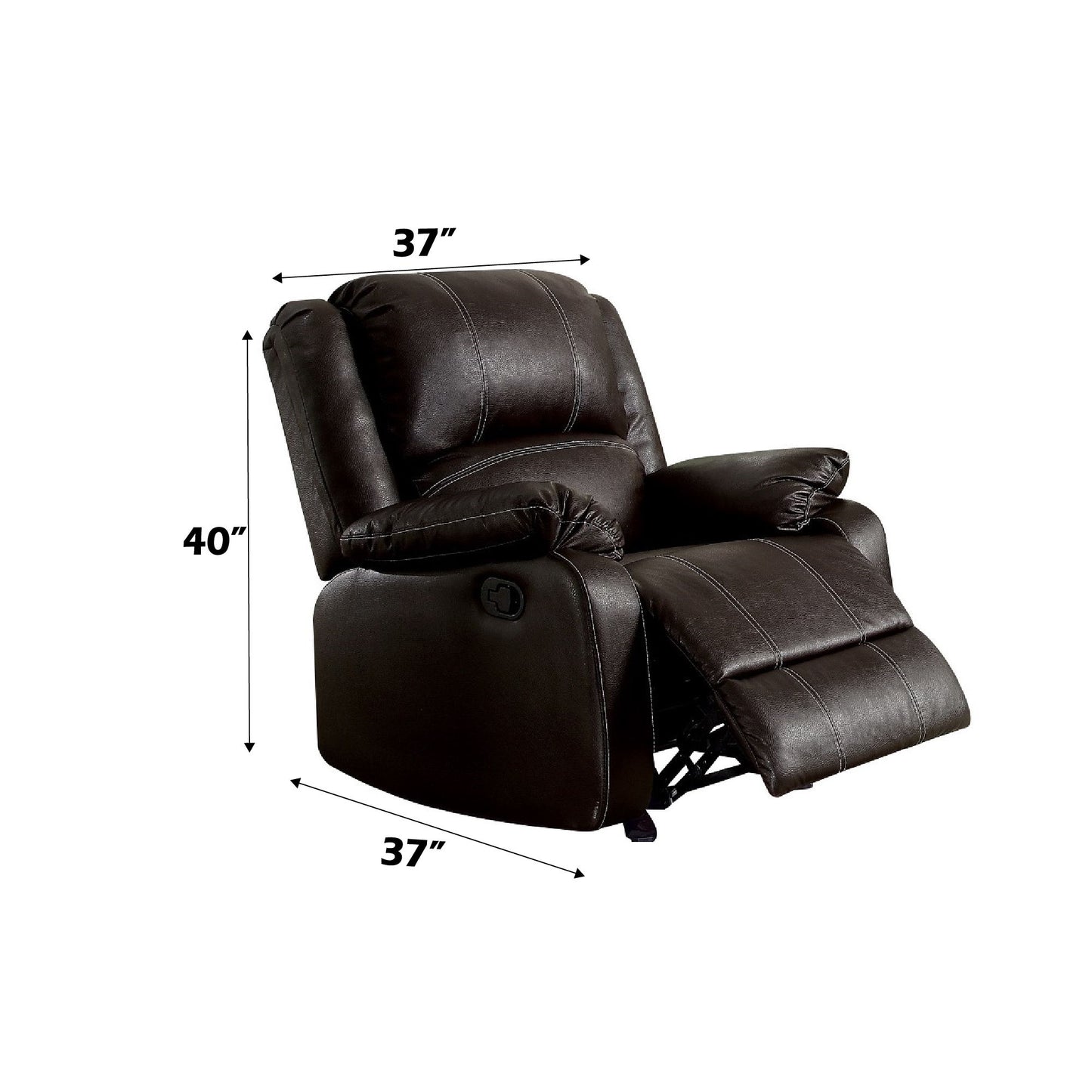 Zuriel - Synthetic Leather Recliner Chair - Black