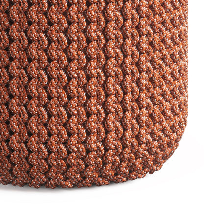 Wynne - Round Knitted Outdoor / Indoor Pouf - Orange