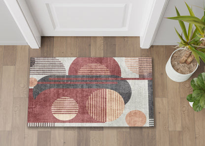 Fenix - Accent Rug - Ivory / Red