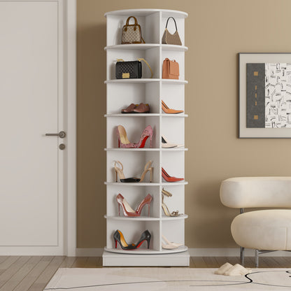 New 360 Rotating Shoe Cabinet 7 Layers Holds Up To 28 Paris Of Shoes