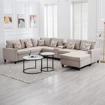 Nolan - 7 Piece Sectional Sofa With Pillows And Interchangeable Legs