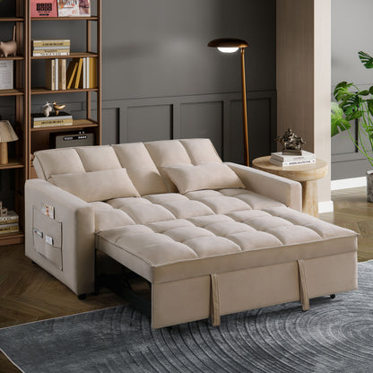 66.25'' Velvet Pull Out Sofa Sectional