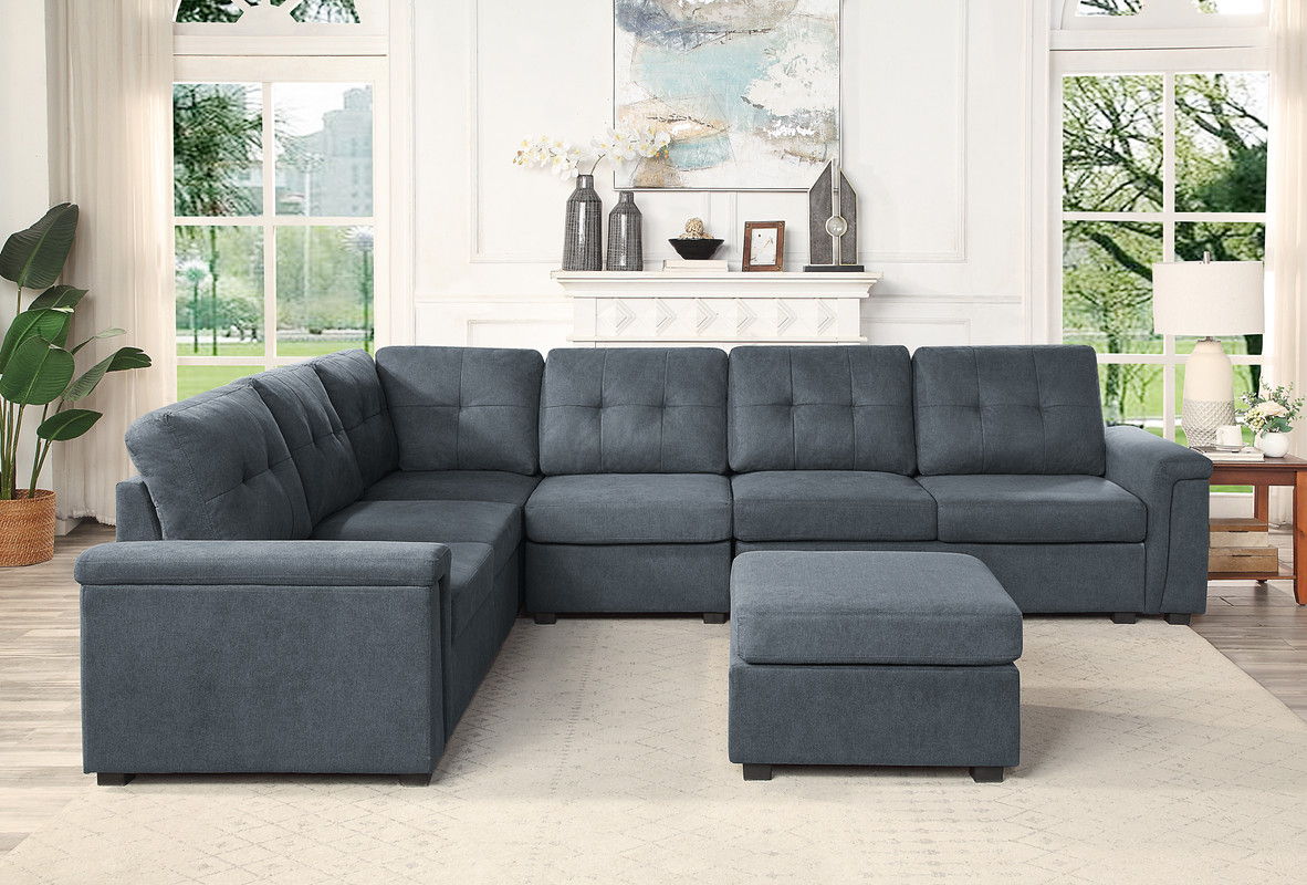 Isla - Fabric Sectional Sofa With Ottoman