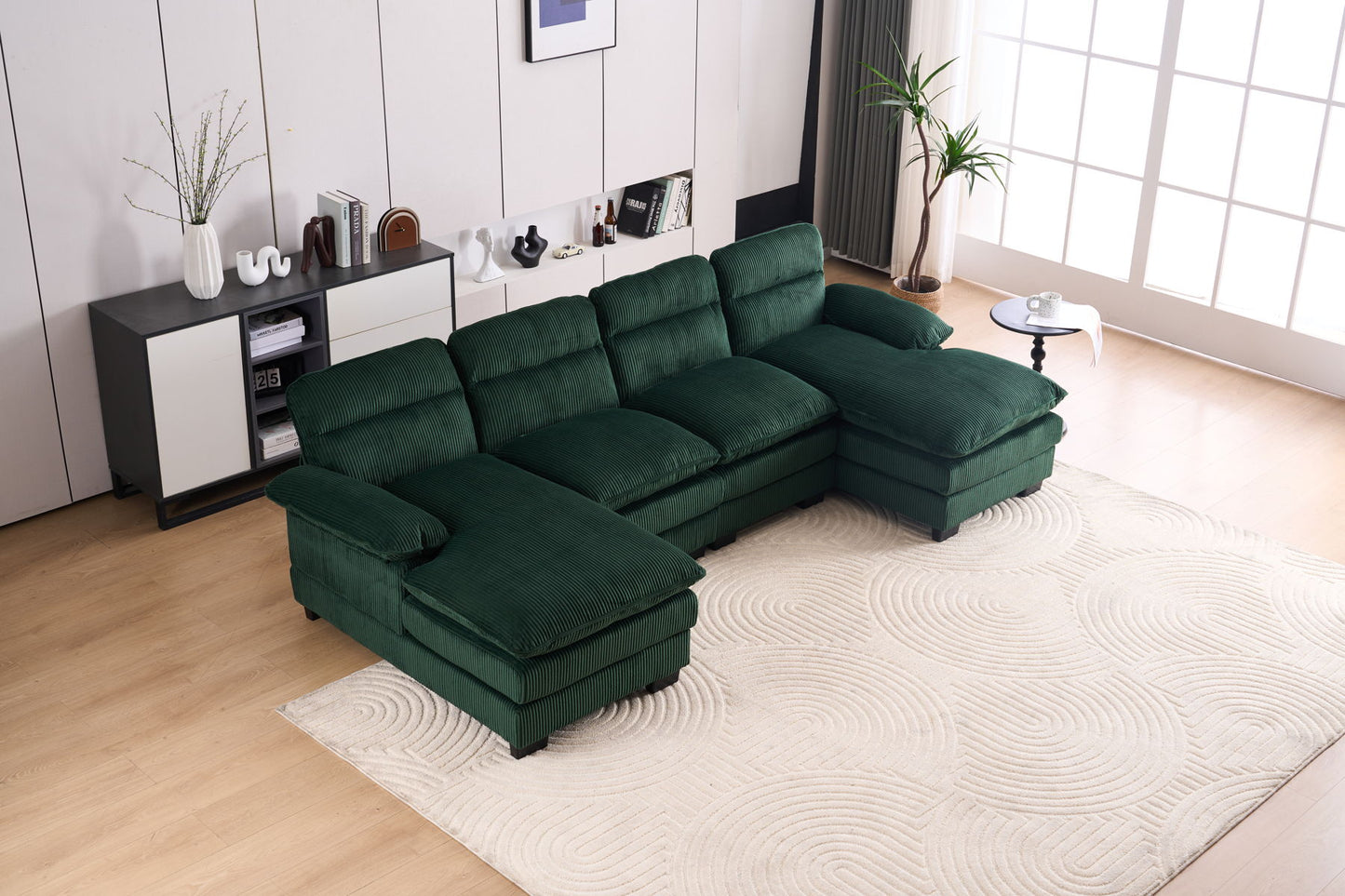 U-Shaped Profile Sofa, Including Two Single Seats And Two Chaise, Modular Sofa, Corduroy Sofa